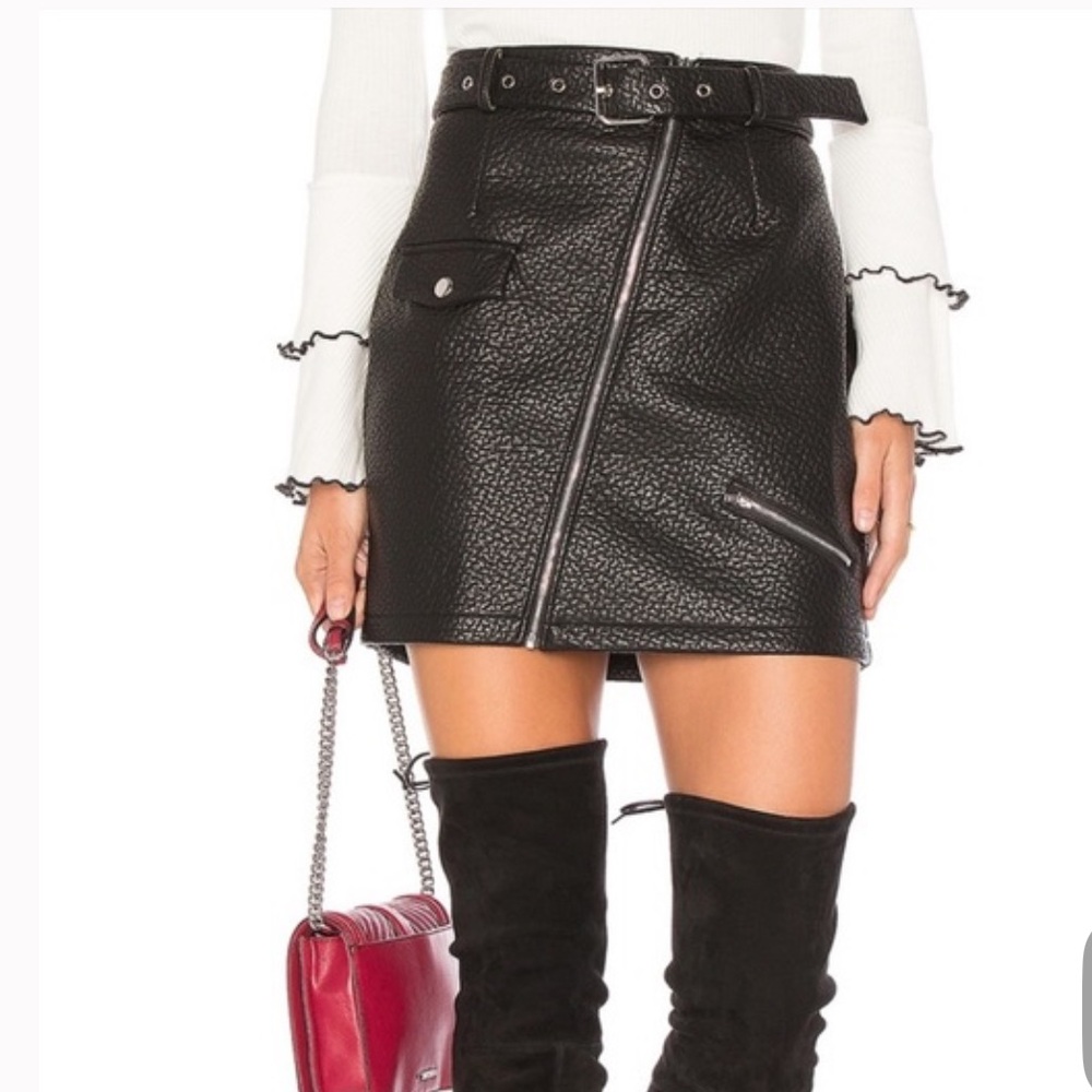 MINKPINK Black leather Mini Skirt